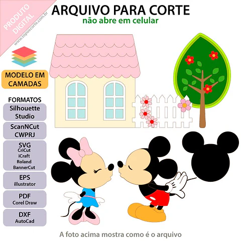 Arquivo de Corte Topo Michey e Minnie