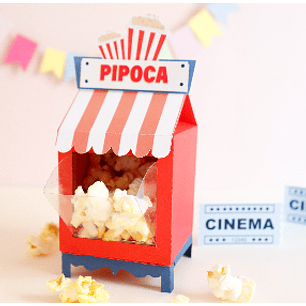 Arquivo de corte caixa pipoca com visor