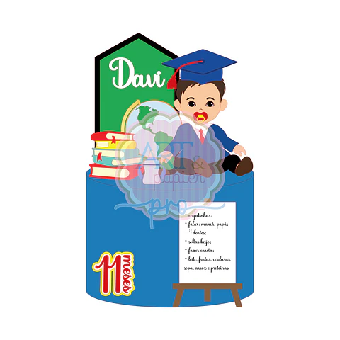 Arquivo Topo de Bolo Formatura Conclusão de Mesversário - EM CAMADAS