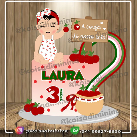 Arquivo de Corte Topo Cerejinha do Bolo Menina