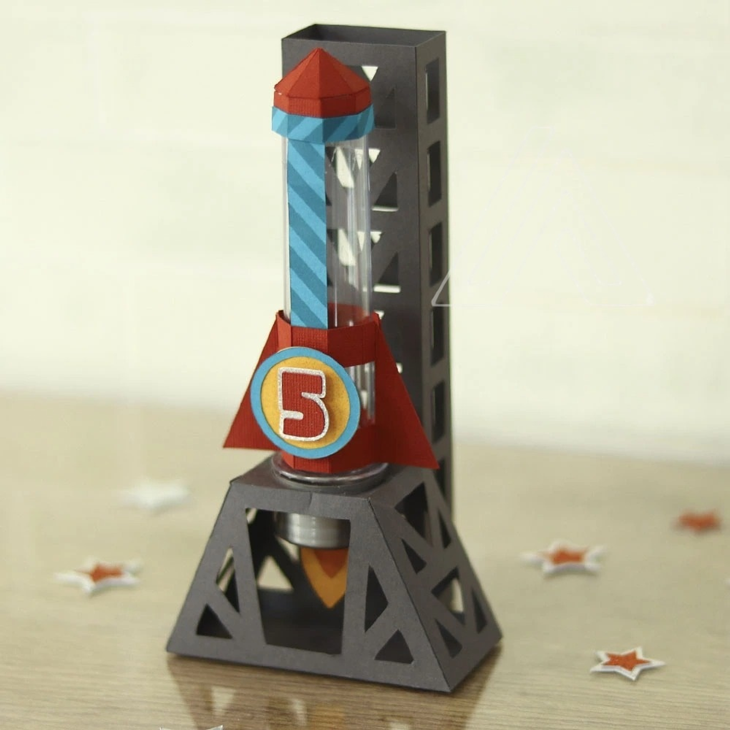 Arquivo de Corte Plataforma Foguete Tubete Astronaura - Nilmara 1