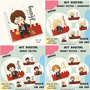 Arquivo Kit Encadernação Baby Harry Potter, Hermione e Roni - Fuxicando com Arte