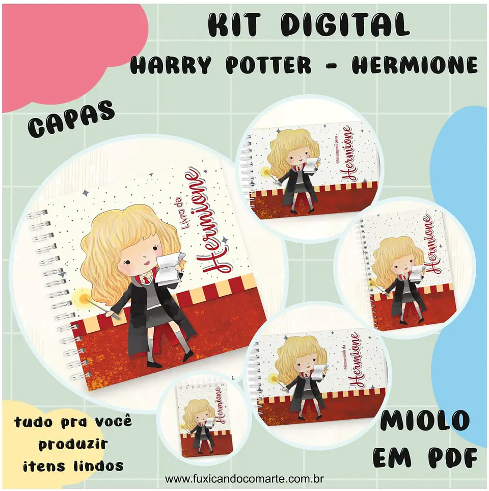 Arquivo Kit Encadernação Baby Harry Potter, Hermione e Roni - Fuxicando com Arte 2