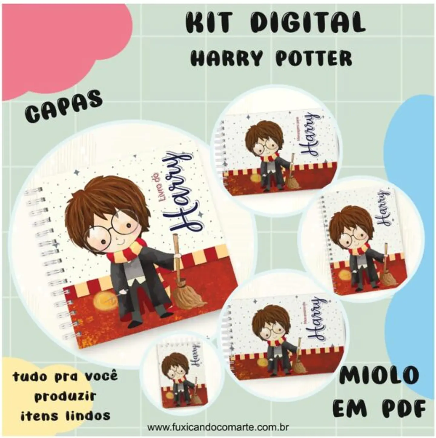 Arquivo Kit Encadernação Baby Harry Potter, Hermione e Roni - Fuxicando com Arte 3