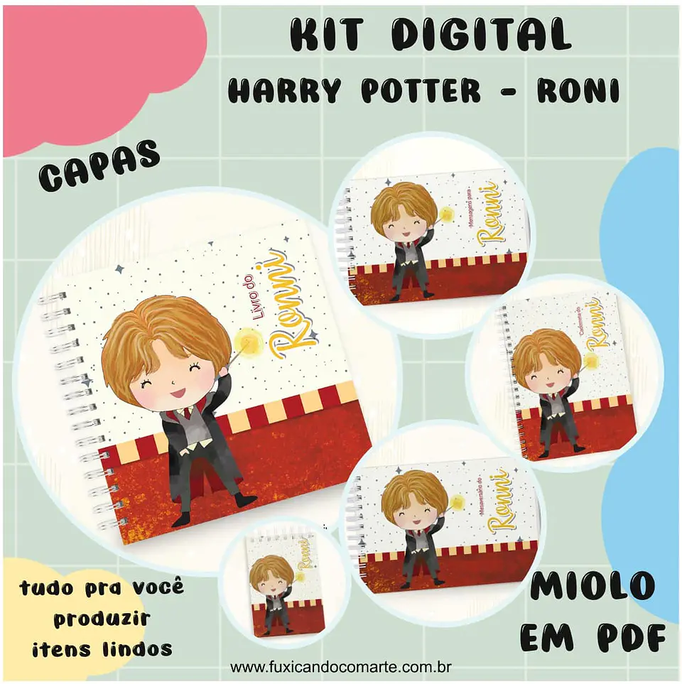 Arquivo Kit Encadernação Baby Harry Potter, Hermione e Roni - Fuxicando com Arte 4