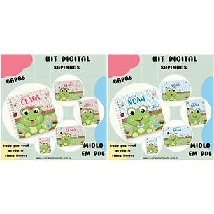 Arquivo Kit Encadernação Baby Sapinho Menino e Menina - Fuxicando com Arte