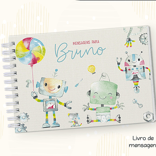 Arquivo Kit Encadernação Baby Robô Aquarela - Fuxicando com Arte