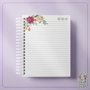 Arquivo Encadernação Caderno Alfabeto Floral