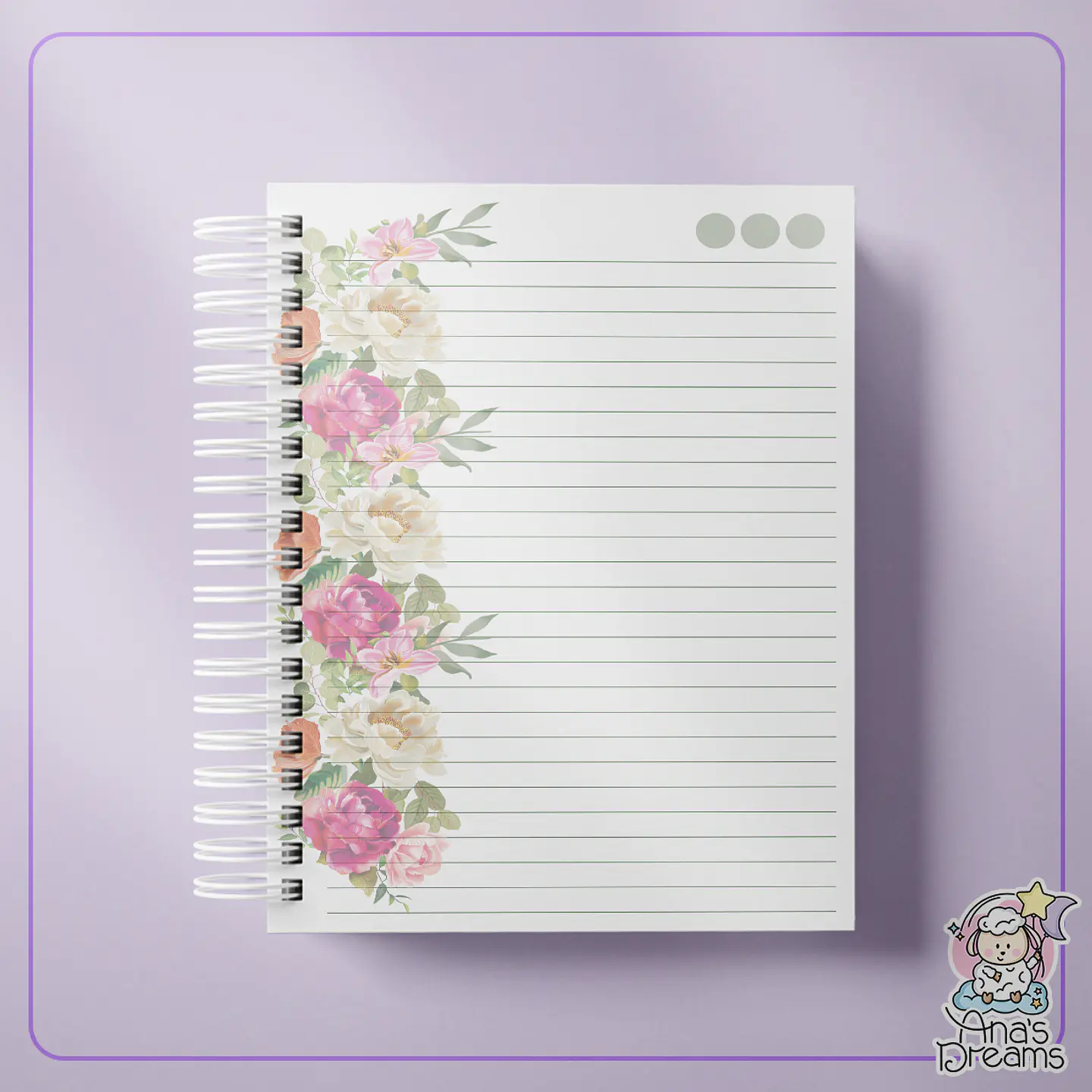 Arquivo Encadernação Caderno Alfabeto Floral 3