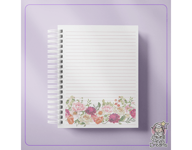 Arquivo Encadernação Caderno Alfabeto Floral