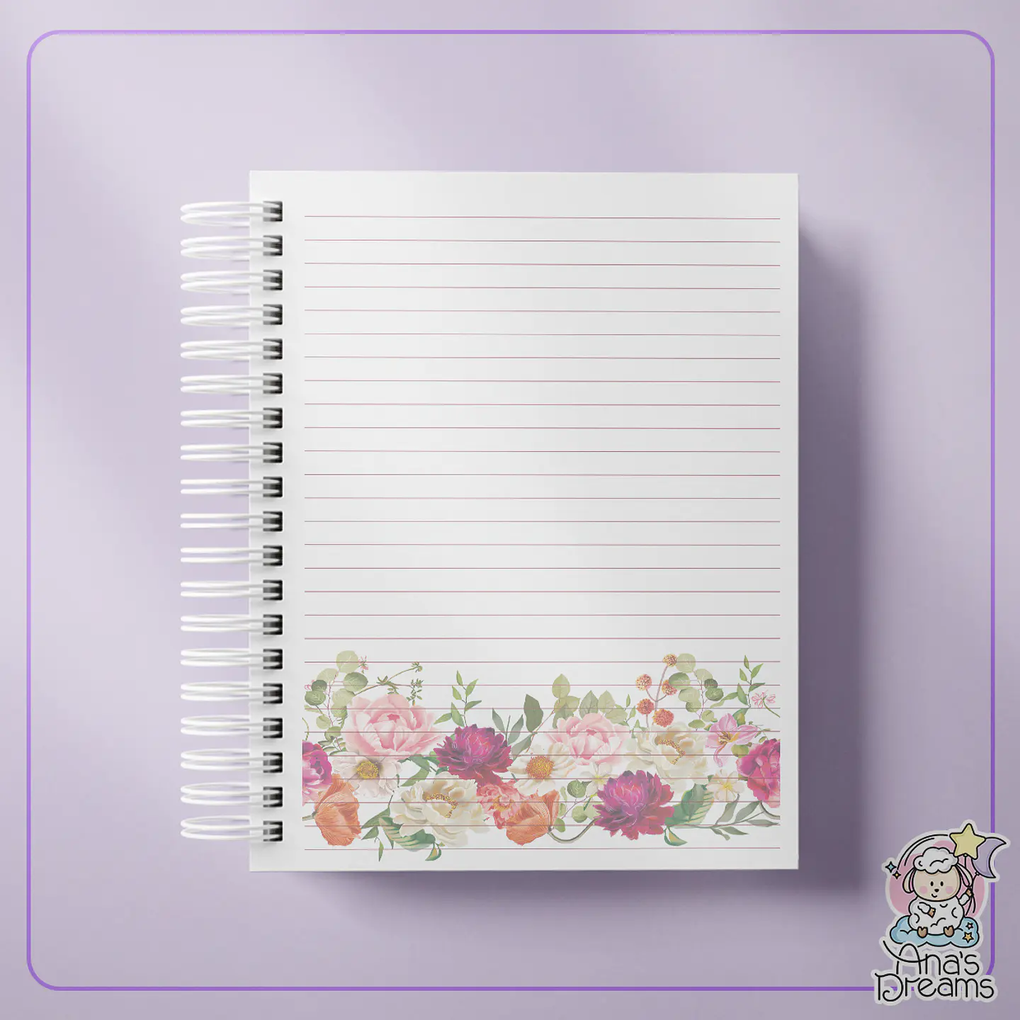Arquivo Encadernação Caderno Alfabeto Floral 4