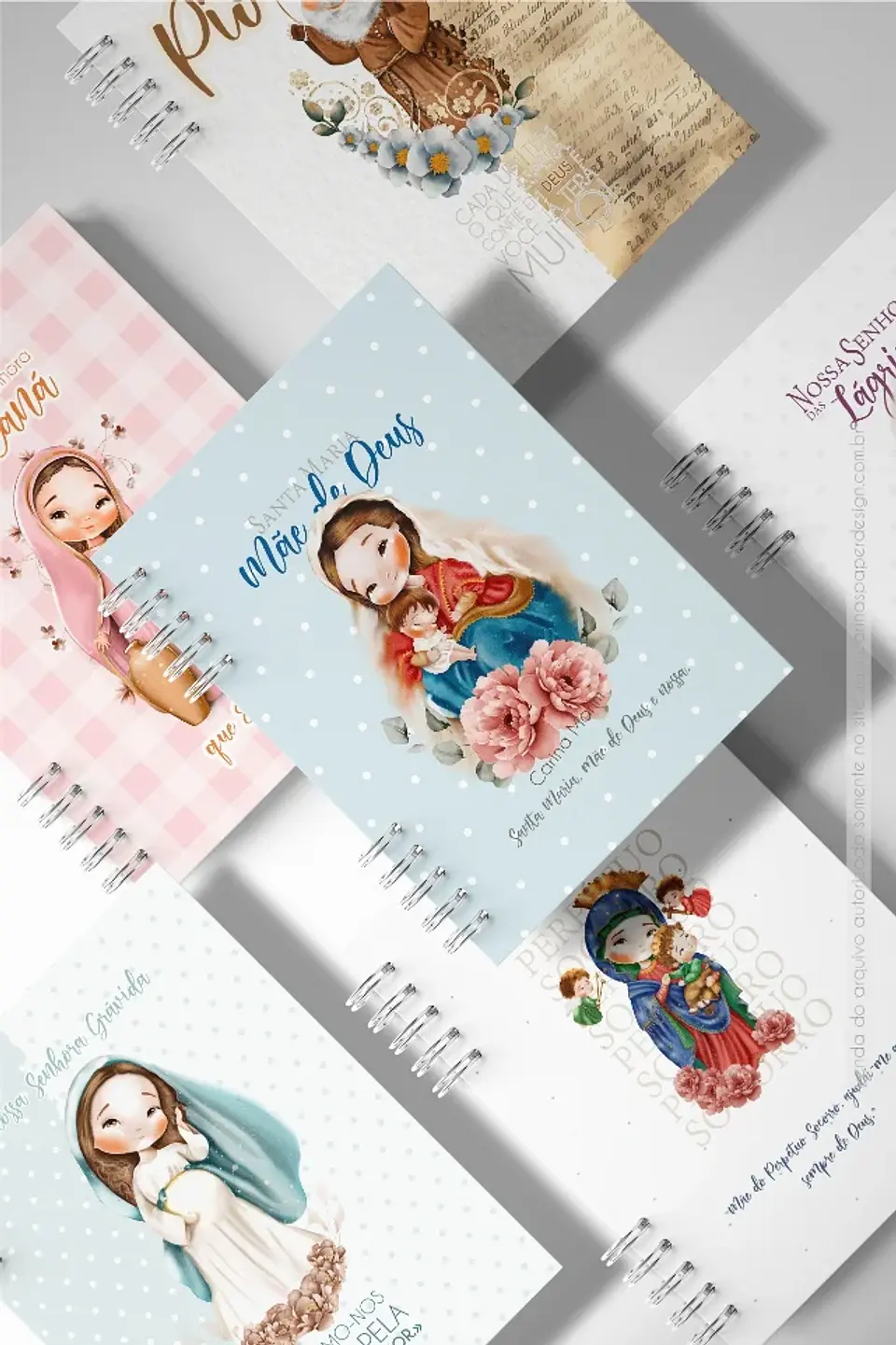 Arquivo Encadernação Combo 10 Capas A5 Santinhos Diversos - Carinas Paper 2