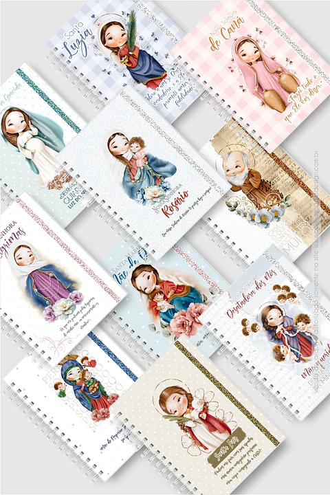 Arquivo Encadernação Combo 10 Capas A5 Santinhos Diversos - Carinas Paper