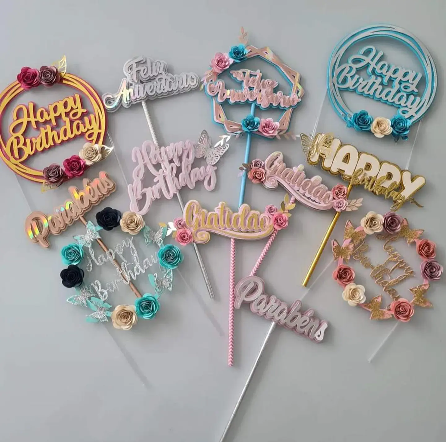 Arquivo Combo Topos de Bolo Coringas: Feliz Aniversário, Parabéns, Happy Birthday 1