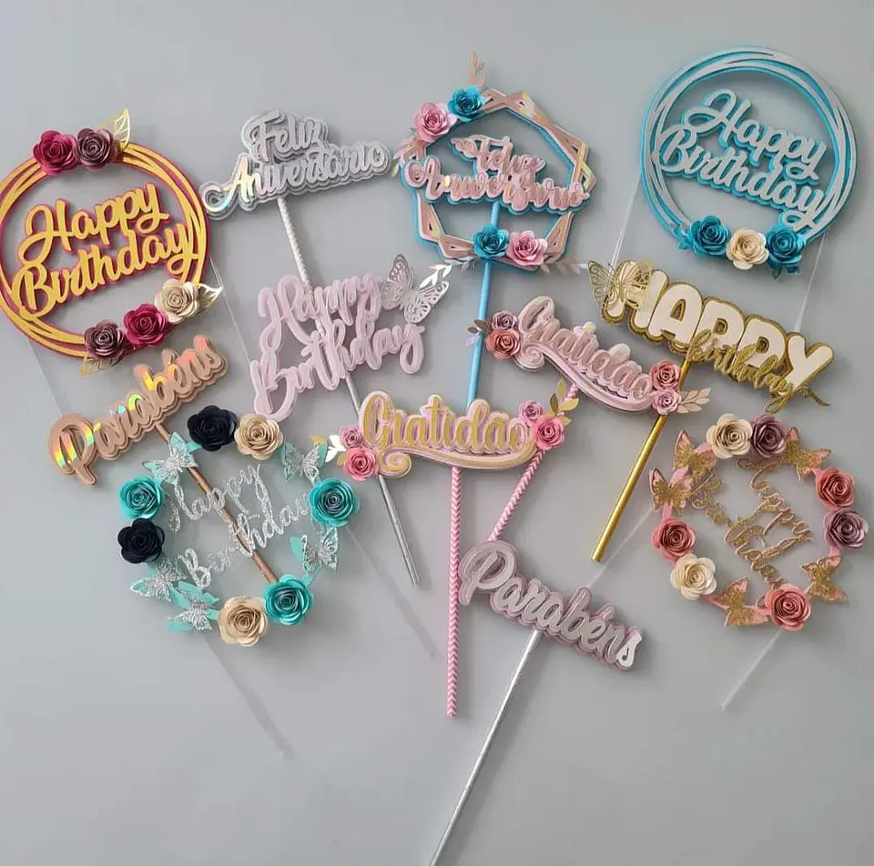 Arquivo Combo Topos de Bolo Coringas: Feliz Aniversário, Parabéns, Happy Birthday 1