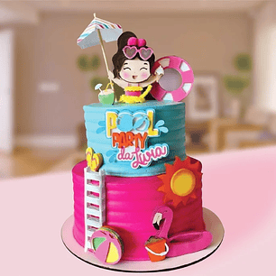 Arquivo Topo de Bolo Pool Party - EM CAMADAS