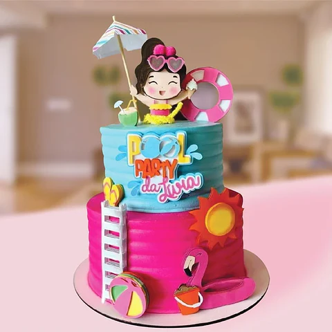 Arquivo Topo de Bolo Pool Party - EM CAMADAS