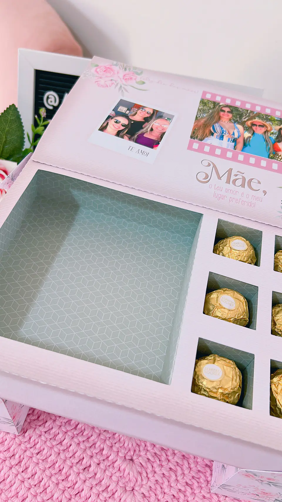 Arquivo de Corte Caixa Box Bandeja Dia das Mães - Arte com Papel 1