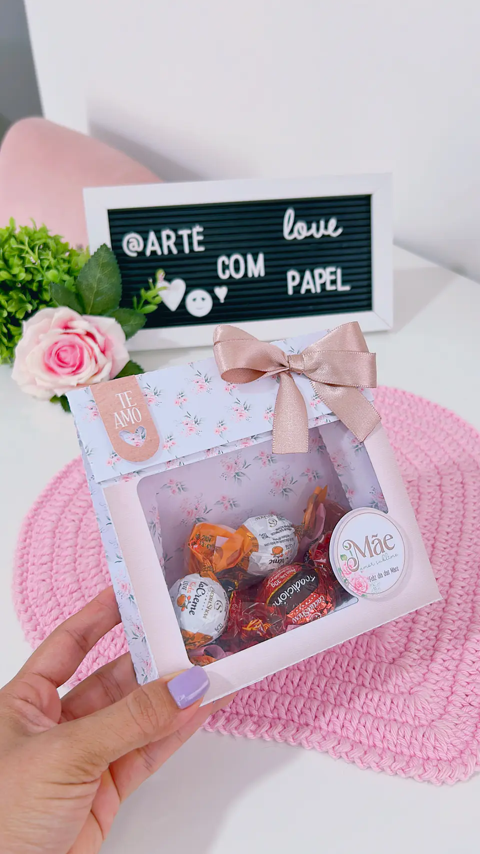 Arquivo de Corte Sacolinha Mimos Dia das Mães - Arte com papel 1