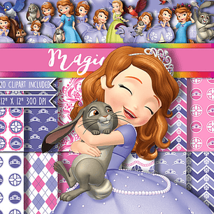 Kit Digital Princesa Sofia Papeis e Imagens
