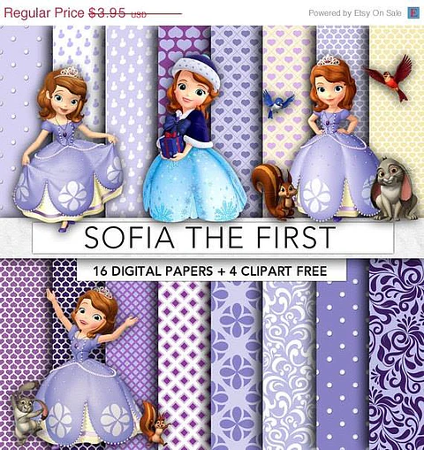 Kit Digital Princesa Sofia Papeis e Imagens