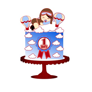 Arquivo Topo de Bolo Bebê Aviador