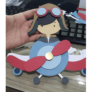 Arquivo Topo de Bolo Bebê Aviador