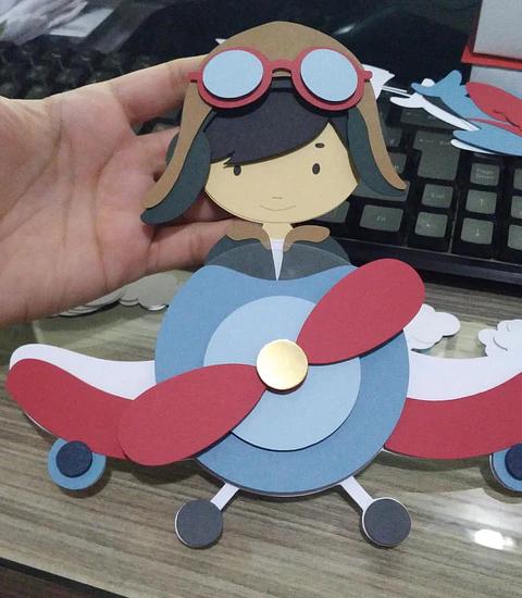 Arquivo Topo de Bolo Bebê Aviador