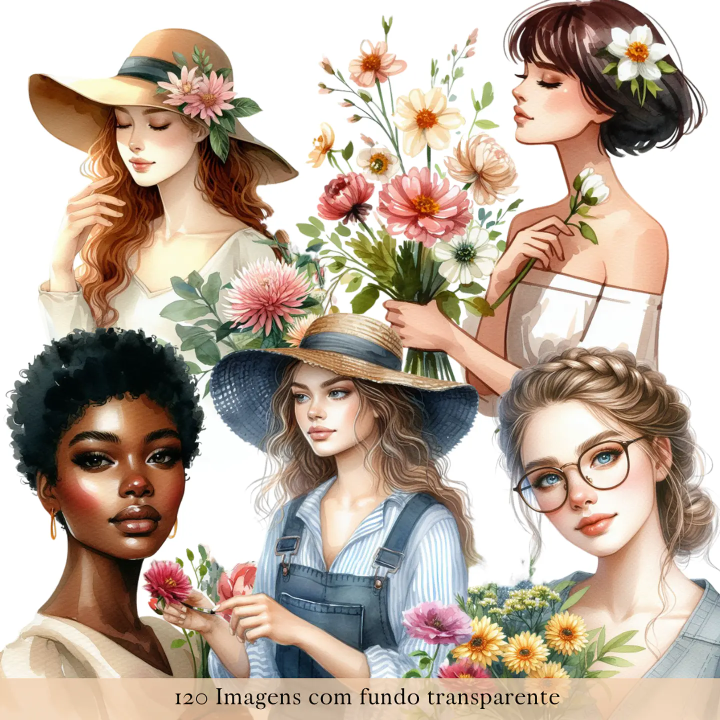 Kit Digital Coleção Mulher e Flor - Caramelo Designer 2