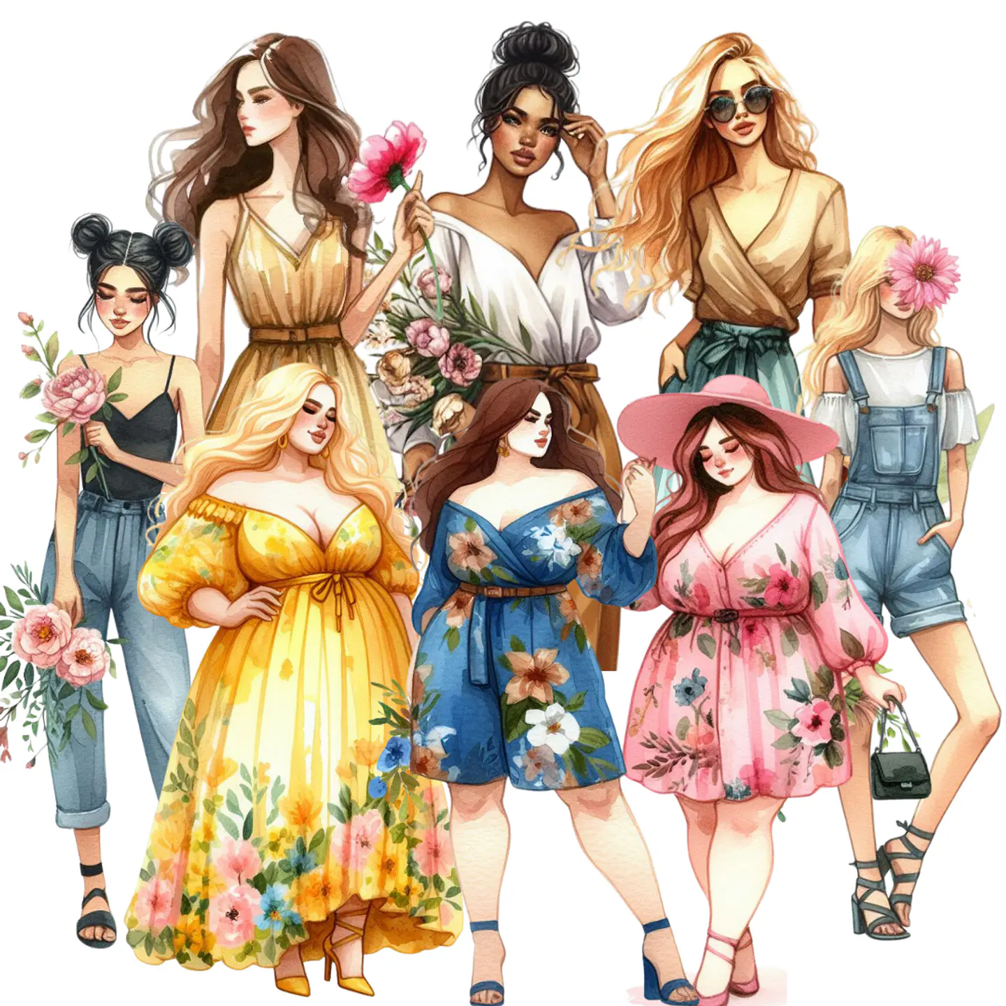 Kit Digital Coleção Mulher e Flor - Caramelo Designer 3