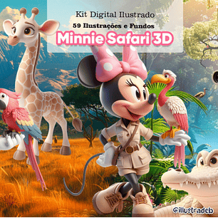 Kit Digital Minnie Safari 3D - ILLUSTRADEB