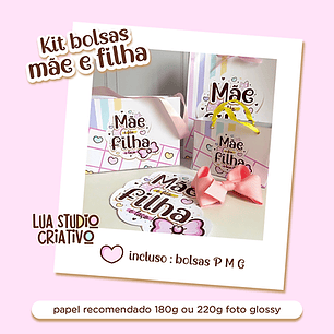 Arquivo de Corte Bolsas Mães e Filha - Lua Studio