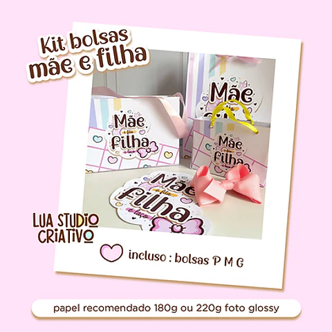 Arquivo de Corte Bolsas Mães e Filha - Lua Studio