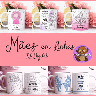 Arquivo Sublimação Combo Canecas Dia das Mães em Linhas