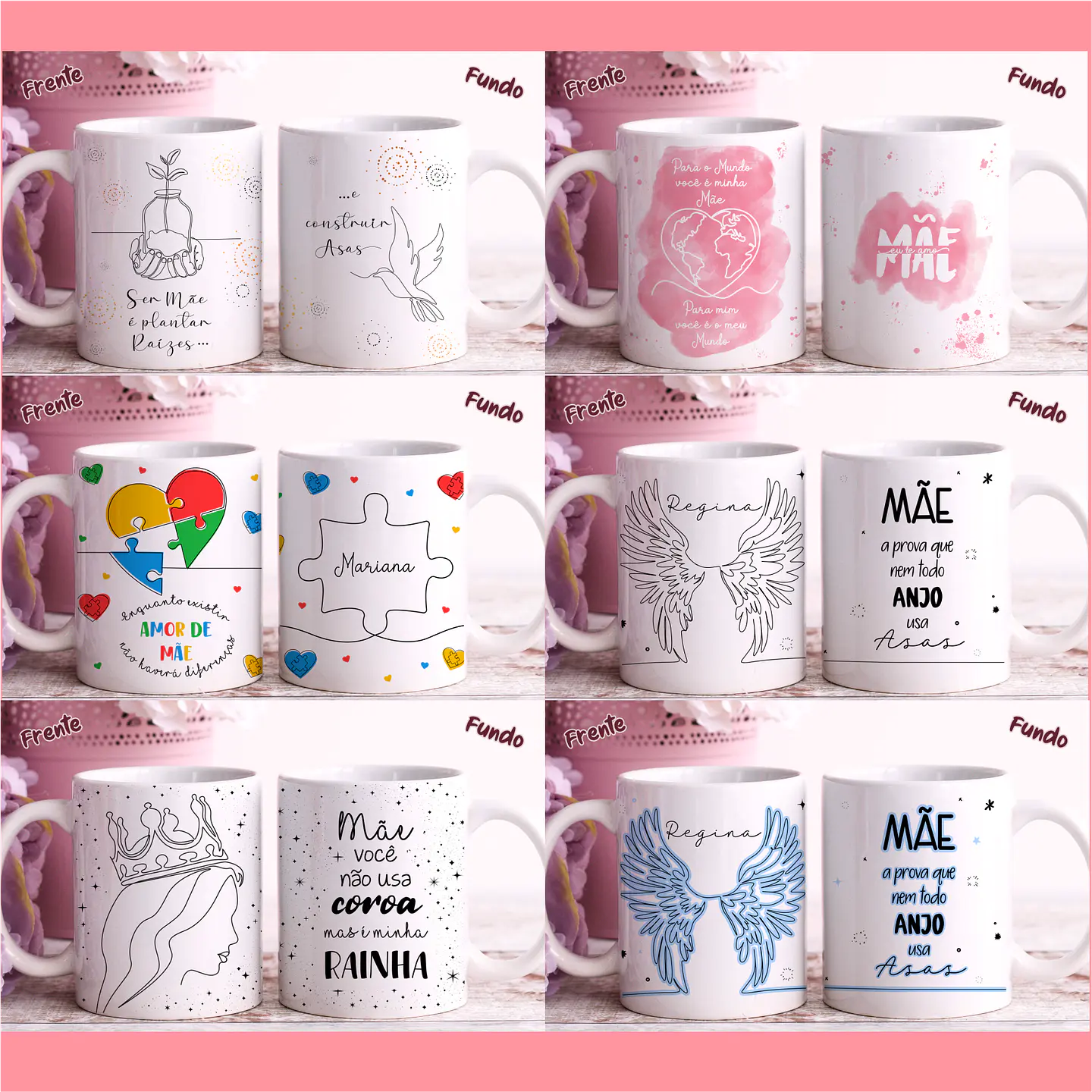 Arquivo Sublimação Combo Canecas Dia das Mães em Linhas 3