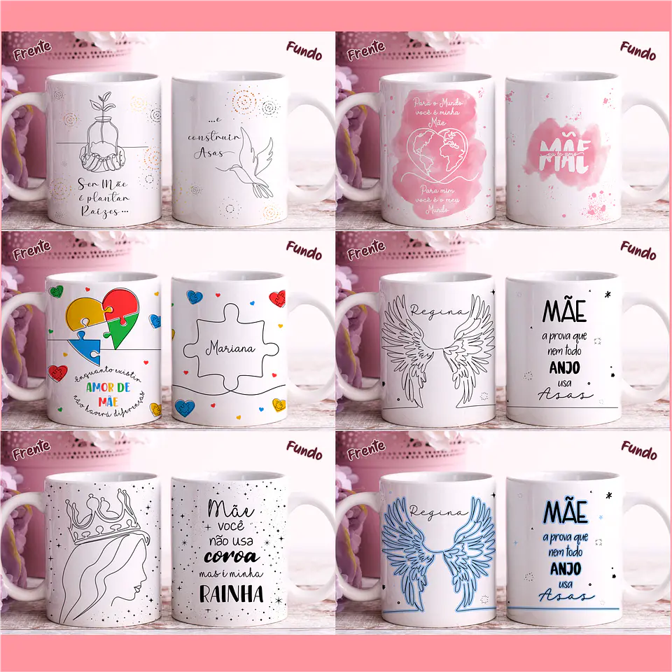 Arquivo Sublimação Combo Canecas Dia das Mães em Linhas 3