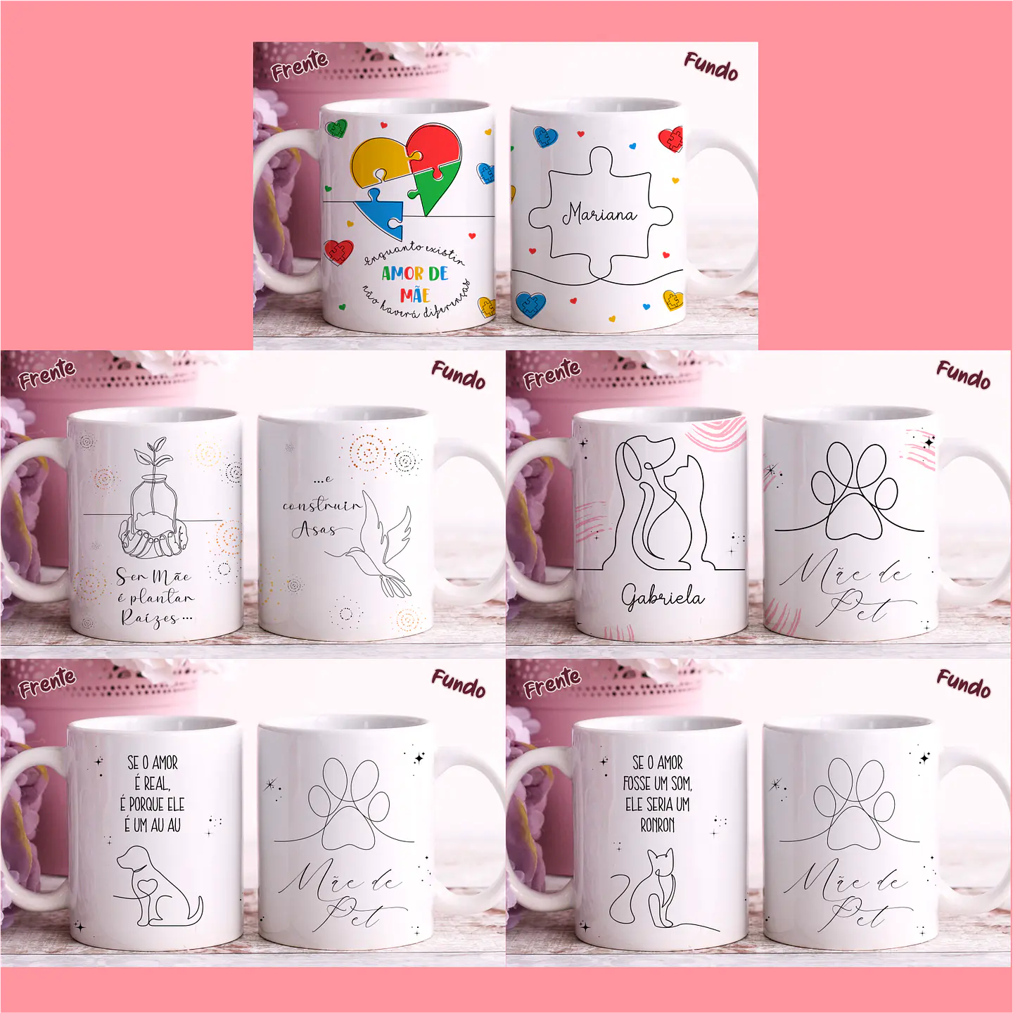 Arquivo Sublimação Combo Canecas Dia das Mães em Linhas 4