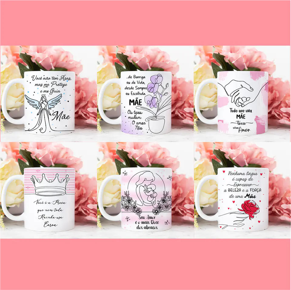 Arquivo Sublimação Combo Canecas Dia das Mães em Linhas 6