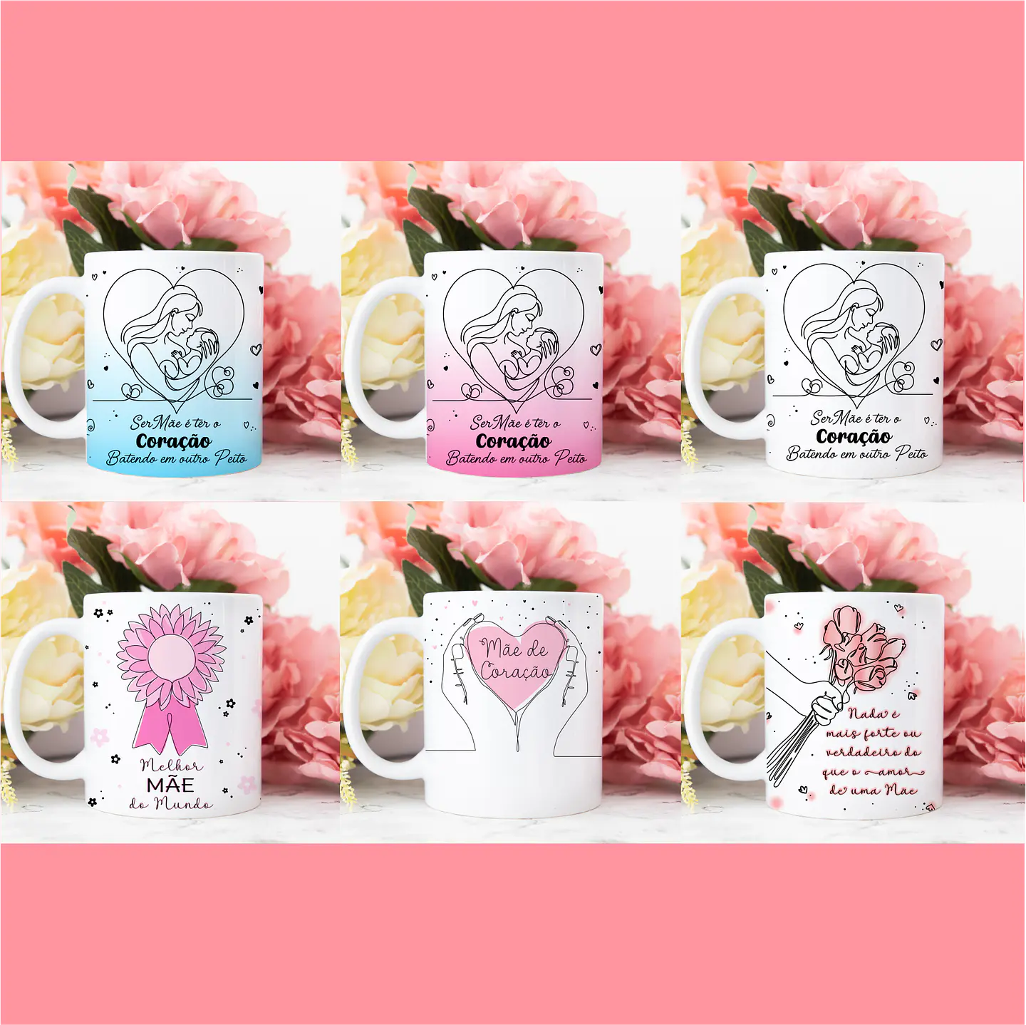 Arquivo Sublimação Combo Canecas Dia das Mães em Linhas 7