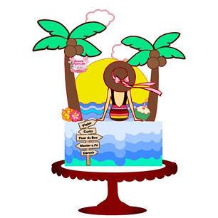 Arquivo Topo de Bolo Tardezinha Mulher de Costas