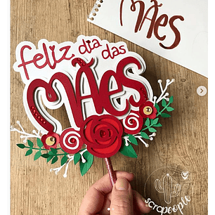 Arquivo Topo de Bolo Feliz Dia das Mães