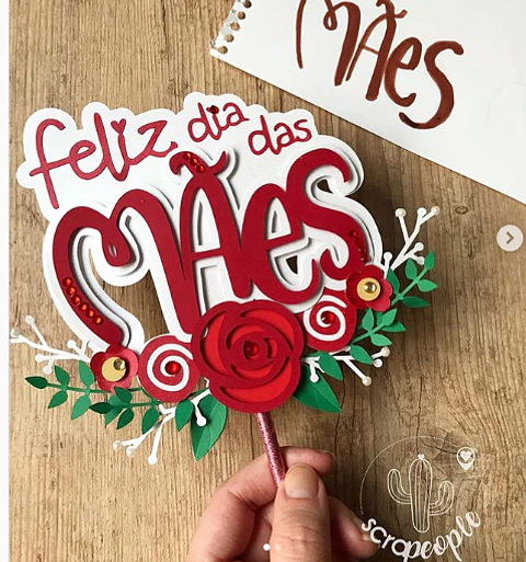Arquivo Topo de Bolo Feliz Dia das Mães