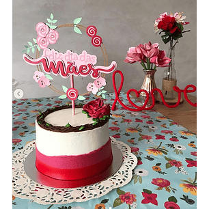 Arquivo Topo de Bolo Feliz Dia das Mães Circular