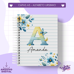Arquivo Encadernação Capas Alfabeto Floral - Luminous Paper