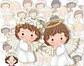 Kit Digital Anjinhos Dourado com Branco - Thumbnail 1