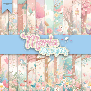 Kit Digitais Paisagens Floral Jardim Encantado