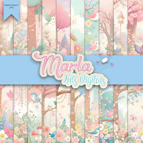 Kit Digitais Paisagens Floral Jardim Encantado