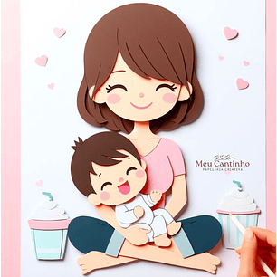 Arquivo Topo de Bolo Mamãe e Bebê no Colo - EM CAMADAS - MEU CANTINHO