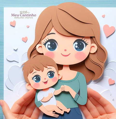 Arquivo Topo de Bolo Mamãe e Bebê no Colo - EM CAMADAS - MEU CANTINHO