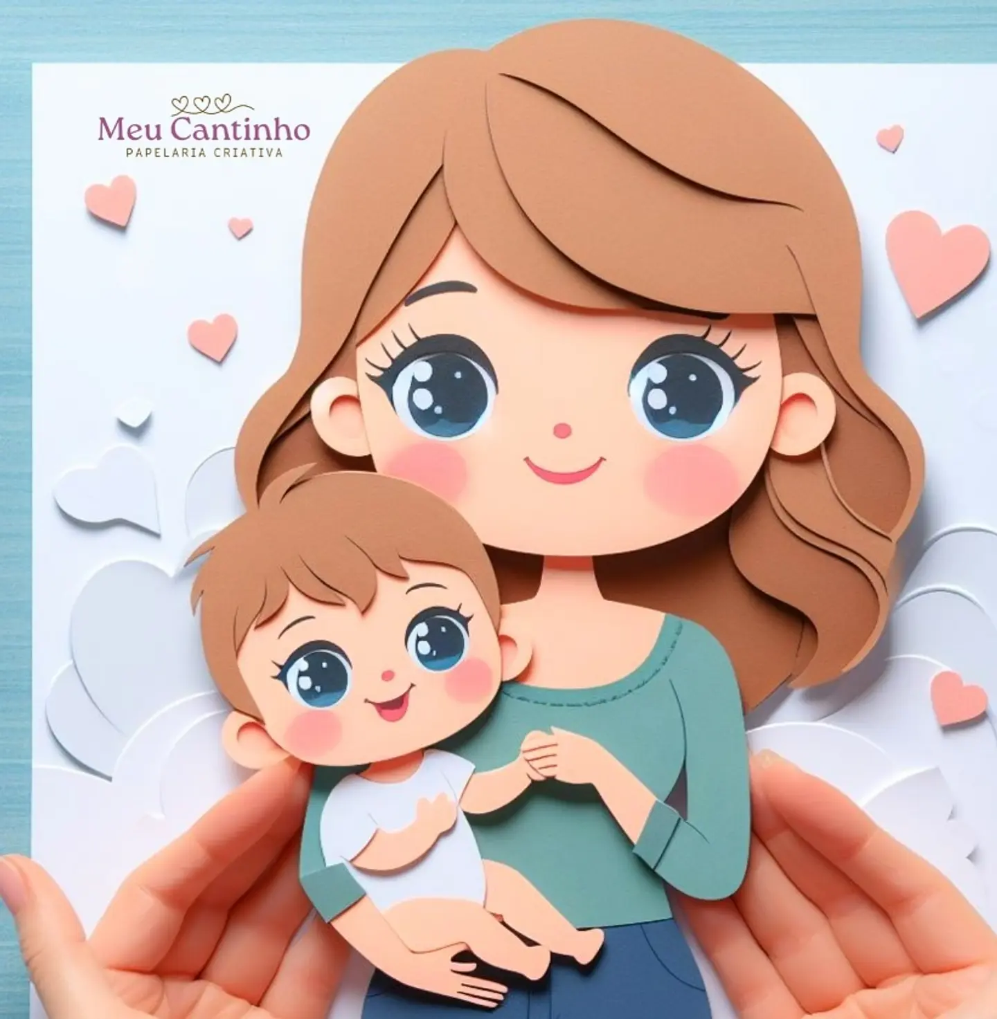 Arquivo Topo de Bolo Mamãe e Bebê no Colo - EM CAMADAS - MEU CANTINHO 1